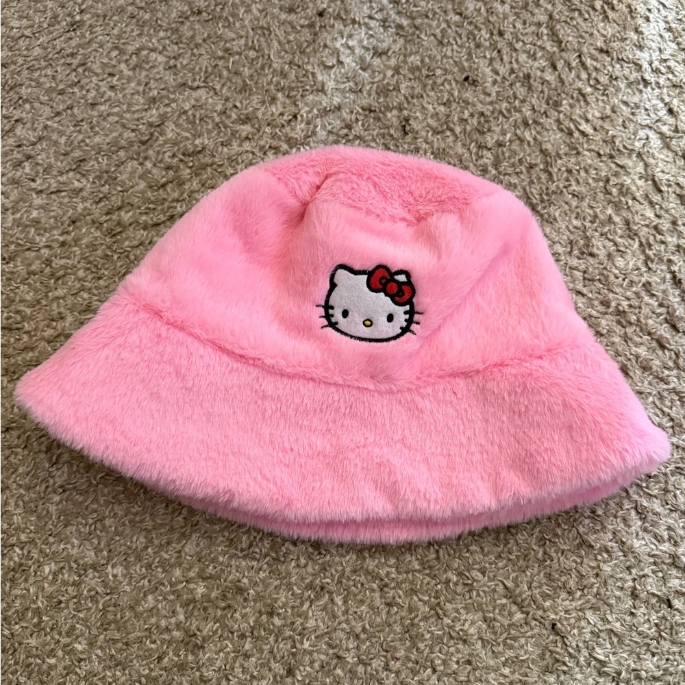 Hello Kitty Pink Fuzzy Bucket Hat